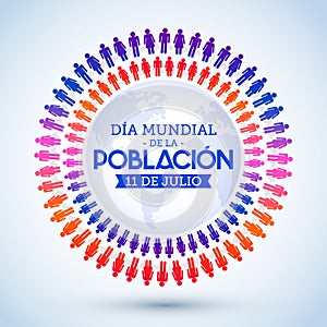 Dia Mundial de la Poblacion, World Population Day spanish text