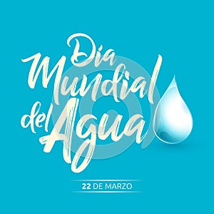 Dia mundial del Agua, 22 de Marzo, World Water Day, March 22 spanish text photo