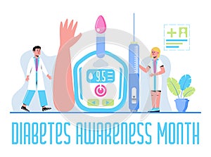 Diabetes Awareness Month on November in USA. American national health care event. Type 2 diabetes and insulin production concept