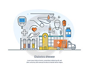 Diabetes chronical endocrine disease with high blood sugar level