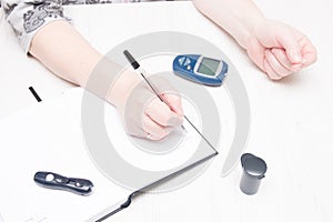 Diabetes concept, blood sugar control