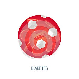 Diabetes concept in flat style, vector design