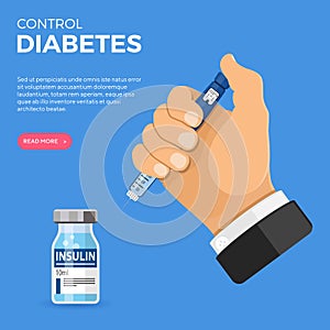 Diabetes Concept with Insulin Pen Injection