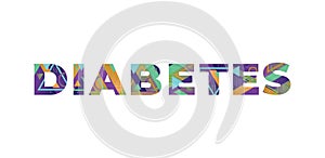 Diabetes Concept Retro Colorful Word Art Illustration