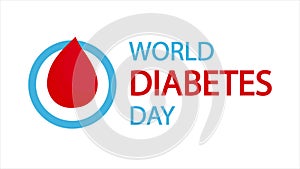 diabetes day World medical symbol red blood drop in blue round frame