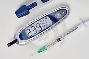 diabetes, glucometer with glucose measurement