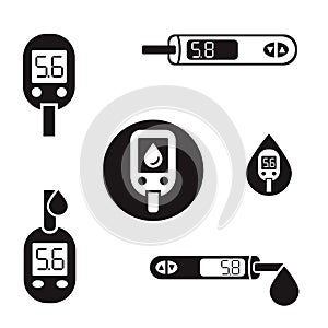 Diabetes Glucometer Icons 08 A