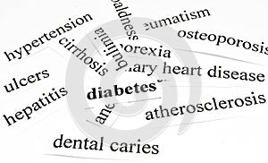 Diabetes. Health care concept of diseases caused by unhealthy nutrition