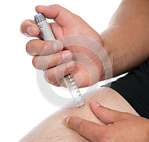 Diabetes injecting insulin dose of lantus vaccination photo