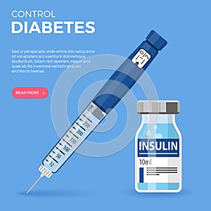 Diabetes Insulin Pen Syringe and Vial