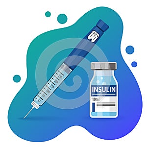 Diabetes Insulin Pen Syringe and Vial