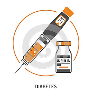 Diabetes Insulin Pen Syringe and Vial