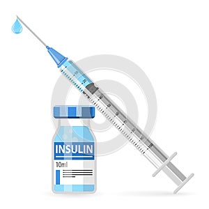 Diabetes Insulin Syringe and Vial