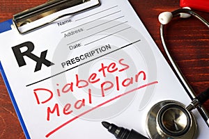 Diabetes meal plan.