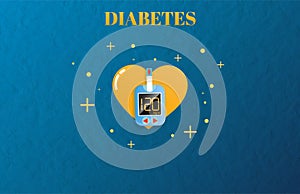 Diabetes patient treatment Concept. Blood glucose testing meter.