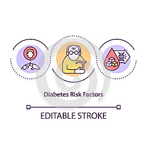 Diabetes risk factors concept icon