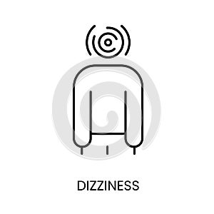 Diabetes symptom dizziness line vector icon with editable stroke