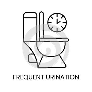 Diabetes symptom frequent urination line vector icon with editable stroke