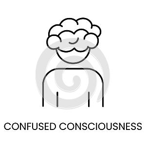 Diabetes Symptom Vague Consciousness Line Vector Icon with Editable Stroke photo