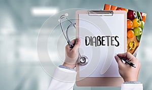 a diabetes test, health Medical Concept , Obesity , blood test