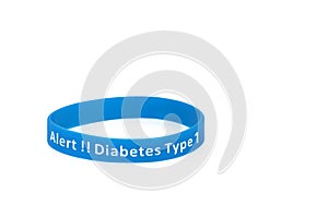 Diabetes Type 1 Alert Wristband in Blue