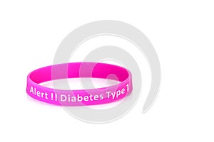 Diabetes Type 1 Alert Wristband in Purple