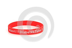 Diabetes Type 1 Alert Wristband in Red