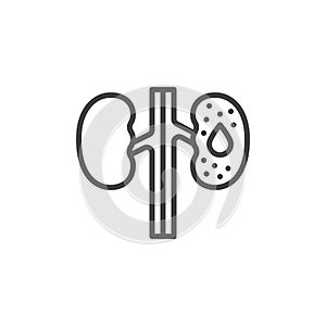Diabetic kidney disease line icon photo