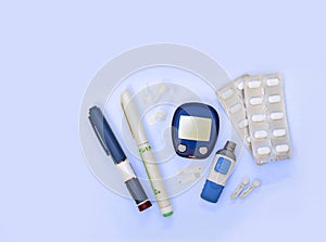 Diabetic kit: glucometer, test strips, lancet, metformin tablets