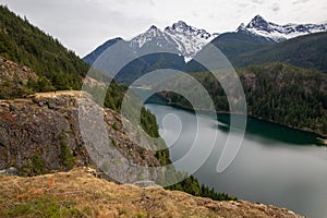 Diablo Lake at North Cascades National Park in Washington State during spring