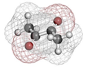 Diacetyl (butanedione) molecule. Responsible for taste of butter. Used for butter flavouring. Causes popcorn workerÃ¢â¬â¢s lung ( photo