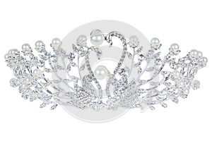 Diadem hair ornament isolated on white