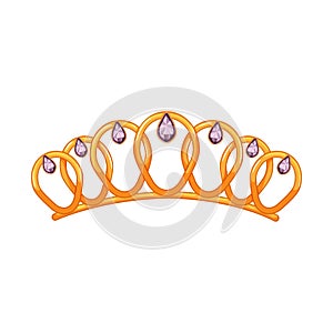 diadem tiara crown cartoon vector illustration