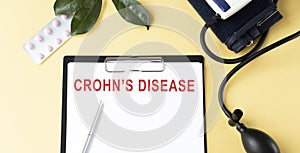 Diagnosis Crohns disease on the display