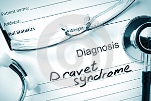 Diagnosis Dravet syndrome and tablets.