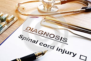 Diagnosis form with Spinal cord injury.