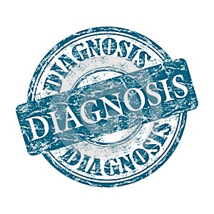 Diagnosis grunge rubber stamp photo