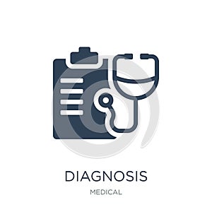 diagnosis icon in trendy design style. diagnosis icon isolated on white background. diagnosis vector icon simple and modern flat