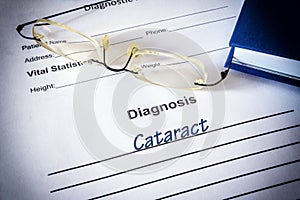Diagnosis list with cataratc