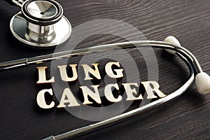 Diagnosis Lung cancer and stethoscope