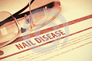 Diagnosis - Nail Disease. Medicine Concept. 3D Illustration. photo