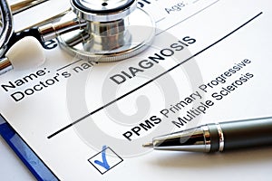 Diagnosis Primary progressive Multiple sclerosis PPMS