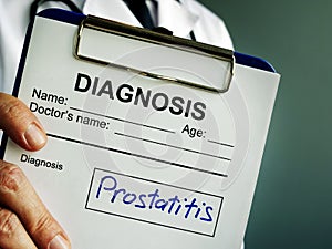 Diagnosis Prostatitis in the medical form photo