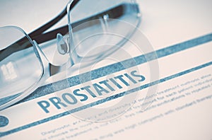 Diagnosis - Prostatitis. Medicine Concept. 3D Illustration. photo