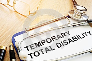 Diagnosis Temporary Total Disability TTD.