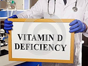Diagnosis Vitamin d deficiency on the whiteboard