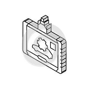 diagnostic computer car mechanic isometric icon vector illustration