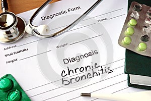 Diagnostic form with diagnosis Chronic bronchitis.