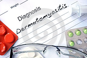 Diagnostic form with diagnosis Dermatomyositis.