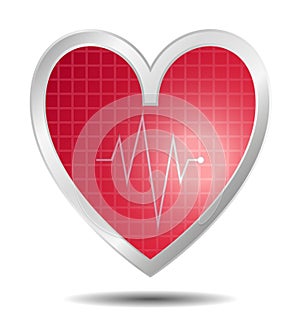 Diagnostics heart in red design photo